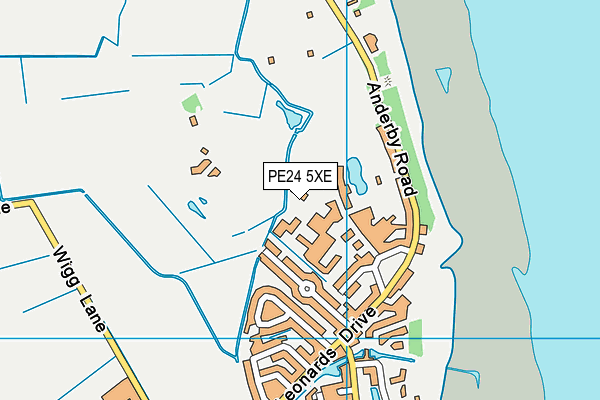 PE24 5XE map - OS VectorMap District (Ordnance Survey)