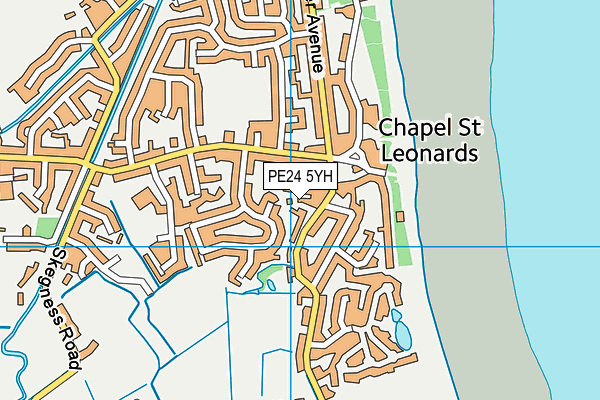 PE24 5YH map - OS VectorMap District (Ordnance Survey)