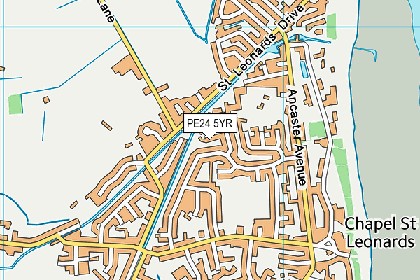 PE24 5YR map - OS VectorMap District (Ordnance Survey)
