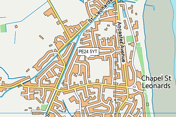 PE24 5YT map - OS VectorMap District (Ordnance Survey)