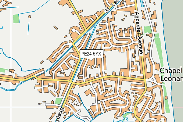 PE24 5YX map - OS VectorMap District (Ordnance Survey)