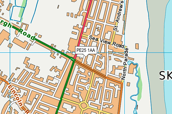 PE25 1AA map - OS VectorMap District (Ordnance Survey)
