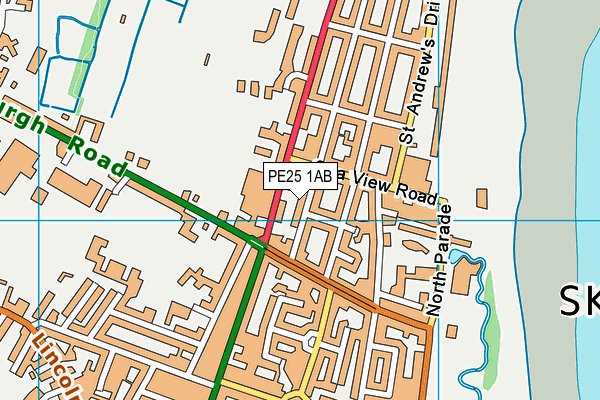 PE25 1AB map - OS VectorMap District (Ordnance Survey)