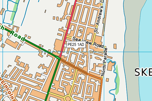 PE25 1AD map - OS VectorMap District (Ordnance Survey)