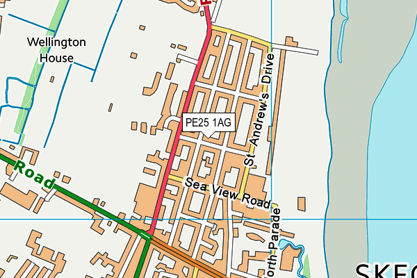 PE25 1AG map - OS VectorMap District (Ordnance Survey)