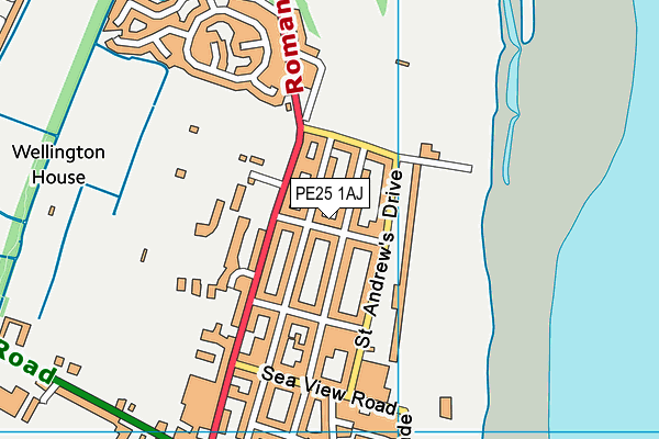 PE25 1AJ map - OS VectorMap District (Ordnance Survey)