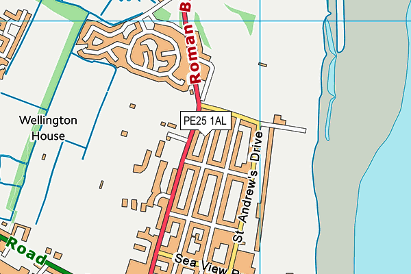 PE25 1AL map - OS VectorMap District (Ordnance Survey)