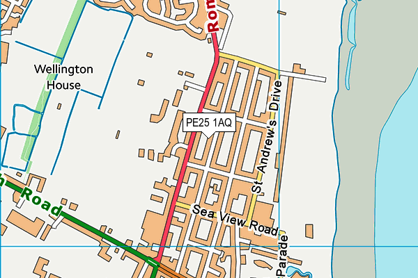 PE25 1AQ map - OS VectorMap District (Ordnance Survey)