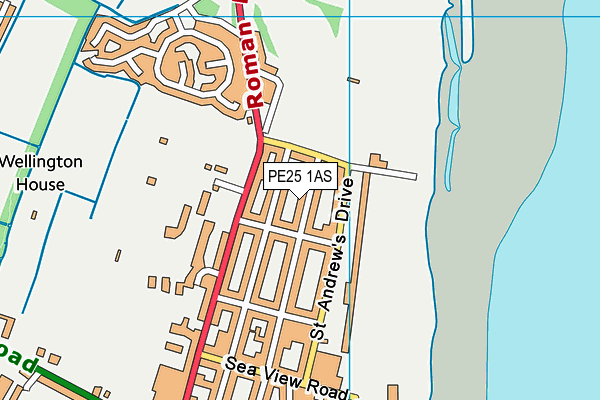 PE25 1AS map - OS VectorMap District (Ordnance Survey)