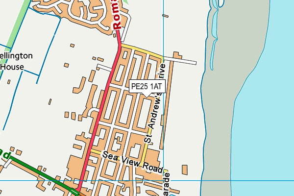 PE25 1AT map - OS VectorMap District (Ordnance Survey)