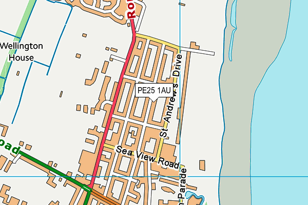 PE25 1AU map - OS VectorMap District (Ordnance Survey)