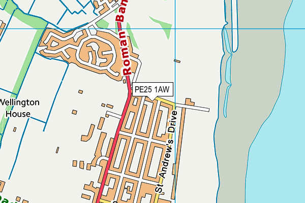 PE25 1AW map - OS VectorMap District (Ordnance Survey)