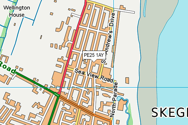 PE25 1AY map - OS VectorMap District (Ordnance Survey)