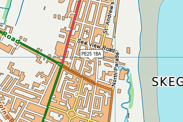 PE25 1BA map - OS VectorMap District (Ordnance Survey)