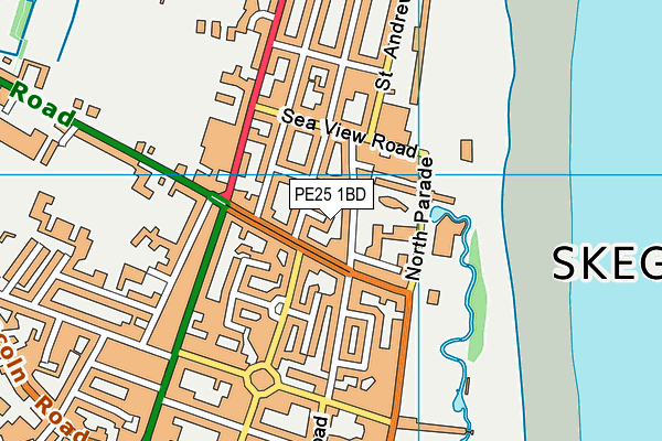 PE25 1BD map - OS VectorMap District (Ordnance Survey)