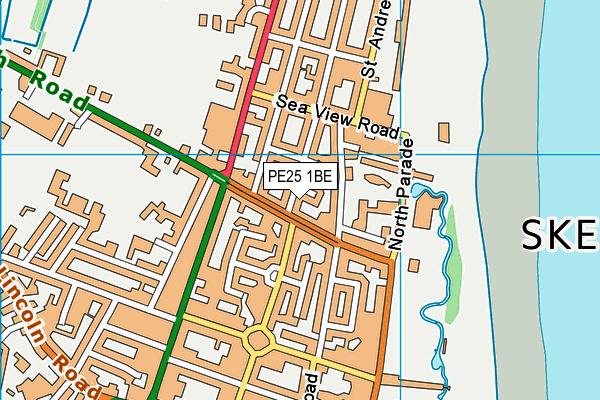 PE25 1BE map - OS VectorMap District (Ordnance Survey)