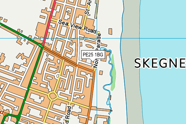 PE25 1BG map - OS VectorMap District (Ordnance Survey)