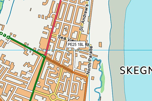 PE25 1BL map - OS VectorMap District (Ordnance Survey)