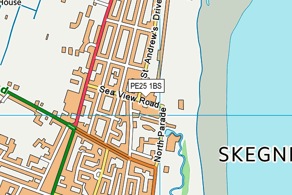 PE25 1BS map - OS VectorMap District (Ordnance Survey)