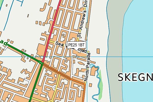 PE25 1BT map - OS VectorMap District (Ordnance Survey)