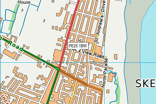 PE25 1BW map - OS VectorMap District (Ordnance Survey)