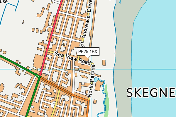 PE25 1BX map - OS VectorMap District (Ordnance Survey)