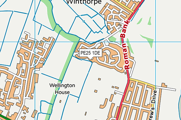 PE25 1DE map - OS VectorMap District (Ordnance Survey)