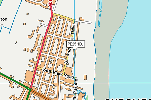 PE25 1DJ map - OS VectorMap District (Ordnance Survey)