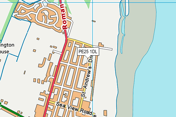 PE25 1DL map - OS VectorMap District (Ordnance Survey)