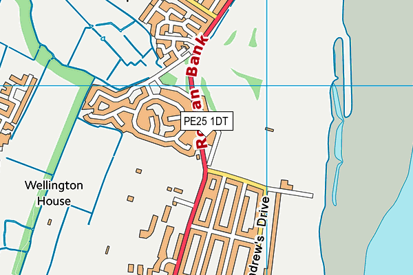 PE25 1DT map - OS VectorMap District (Ordnance Survey)