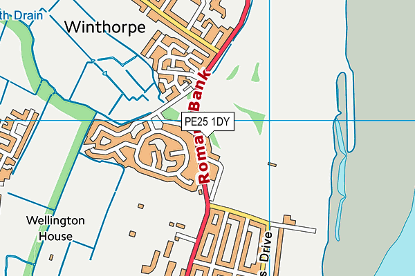 PE25 1DY map - OS VectorMap District (Ordnance Survey)