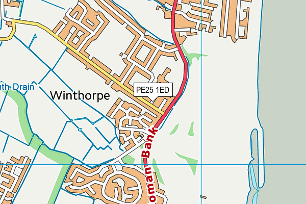 PE25 1ED map - OS VectorMap District (Ordnance Survey)