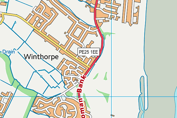 PE25 1EE map - OS VectorMap District (Ordnance Survey)