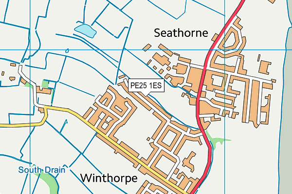 PE25 1ES map - OS VectorMap District (Ordnance Survey)