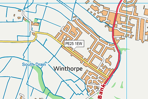 PE25 1EW map - OS VectorMap District (Ordnance Survey)
