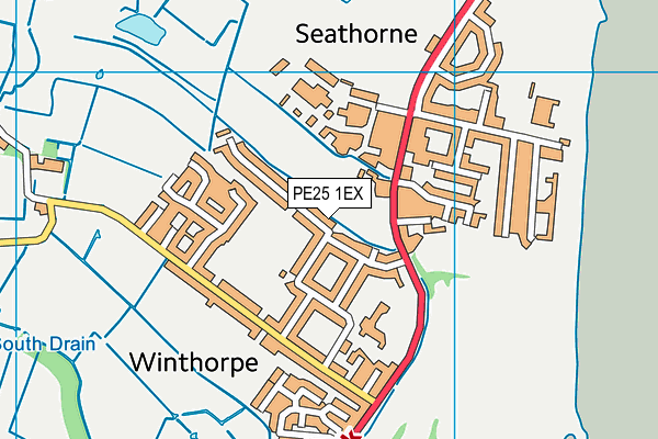 PE25 1EX map - OS VectorMap District (Ordnance Survey)