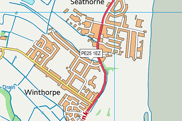 PE25 1EZ map - OS VectorMap District (Ordnance Survey)