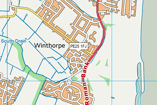 PE25 1FJ map - OS VectorMap District (Ordnance Survey)