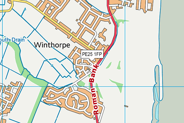 PE25 1FP map - OS VectorMap District (Ordnance Survey)