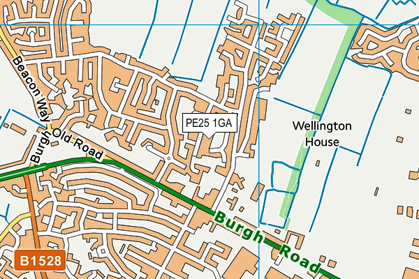 PE25 1GA map - OS VectorMap District (Ordnance Survey)