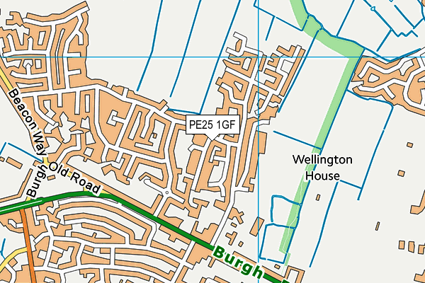 PE25 1GF map - OS VectorMap District (Ordnance Survey)