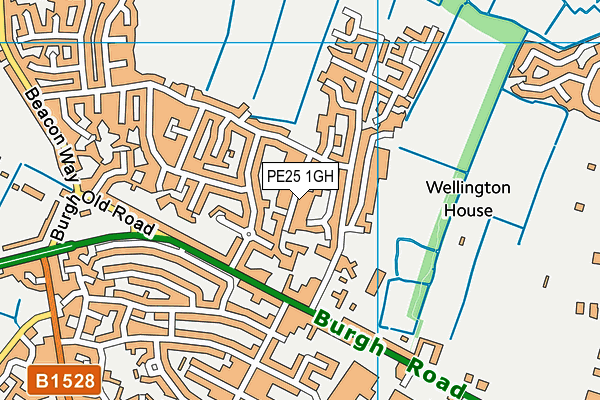 PE25 1GH map - OS VectorMap District (Ordnance Survey)