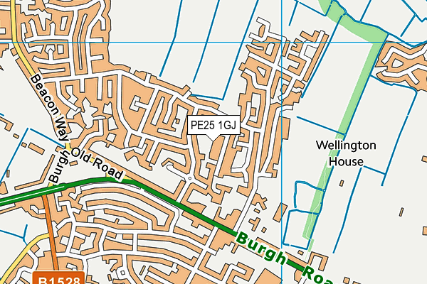 PE25 1GJ map - OS VectorMap District (Ordnance Survey)
