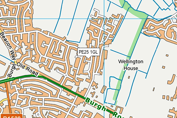 PE25 1GL map - OS VectorMap District (Ordnance Survey)