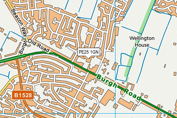 PE25 1GN map - OS VectorMap District (Ordnance Survey)