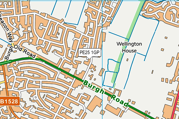 PE25 1GP map - OS VectorMap District (Ordnance Survey)