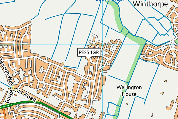 PE25 1GR map - OS VectorMap District (Ordnance Survey)