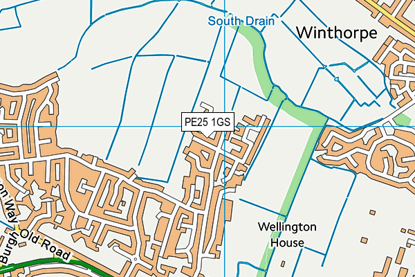 PE25 1GS map - OS VectorMap District (Ordnance Survey)