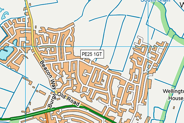 PE25 1GT map - OS VectorMap District (Ordnance Survey)