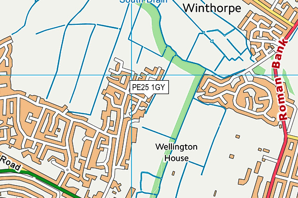 PE25 1GY map - OS VectorMap District (Ordnance Survey)